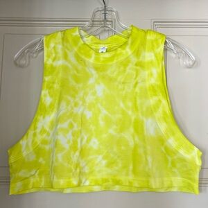 Lululemon Athletica Neon Yellow Tie-Dye Crop Top